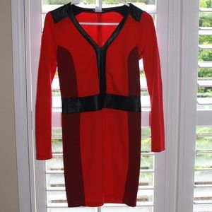 Venus Red and Black Long Sleeve Dress #godawgs